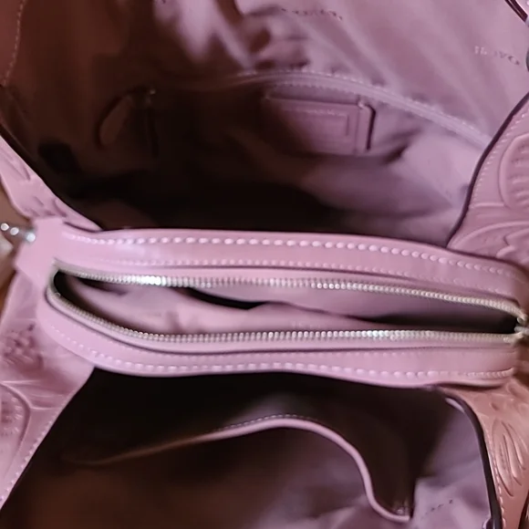 Edie Shoulder Bag with Tea Rose Tooling Mauve